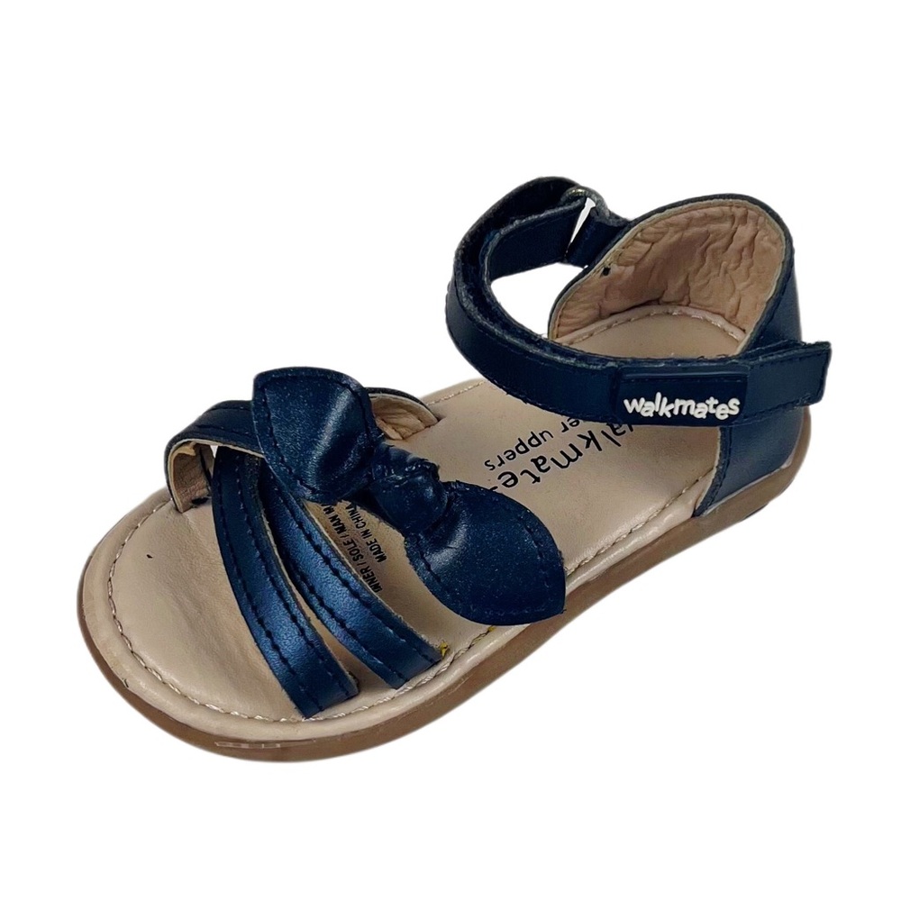 Walk-mates Toddler Navy Leather Open Toe Sandals Size 5
